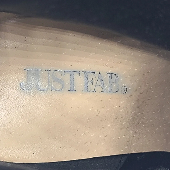 JustFab Black Rainbow Rhinestone Embellished Pointed Toe Stiletto Boots 8 - Picture 15 of 16